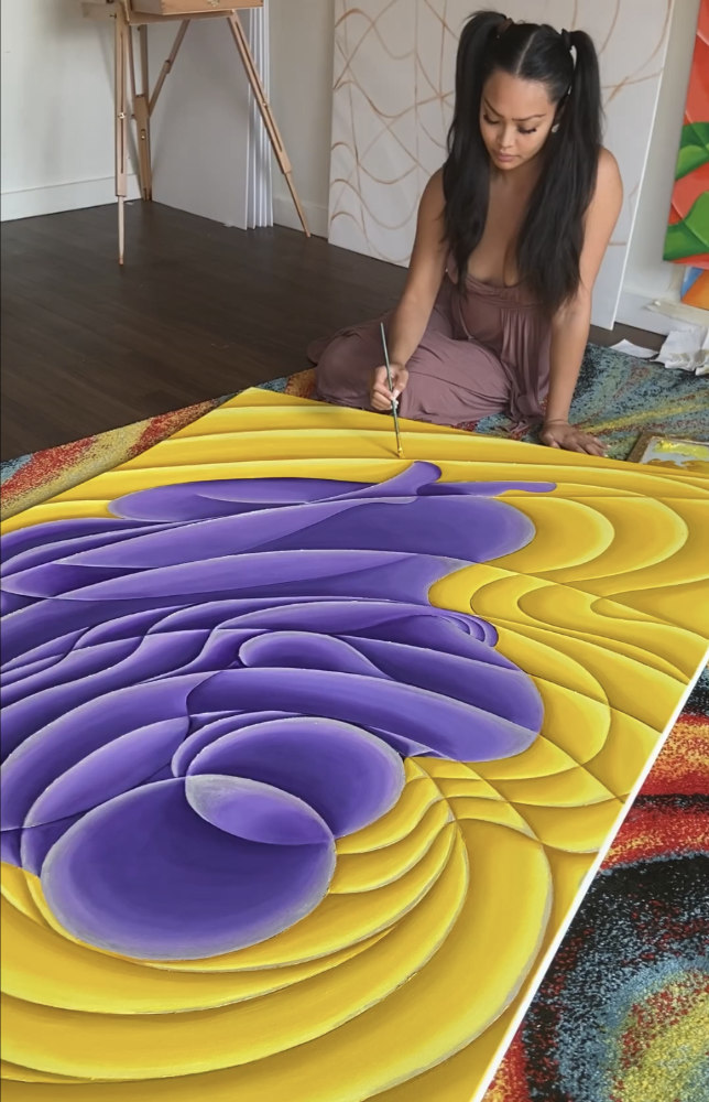 Drenica Painting Yellow on Floor