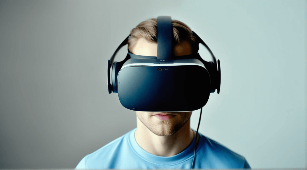 Man in VR headset decorative