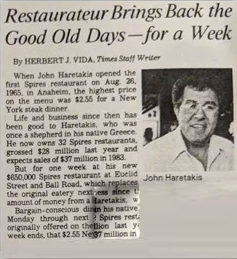 Image of newspaper article about spires for decoration