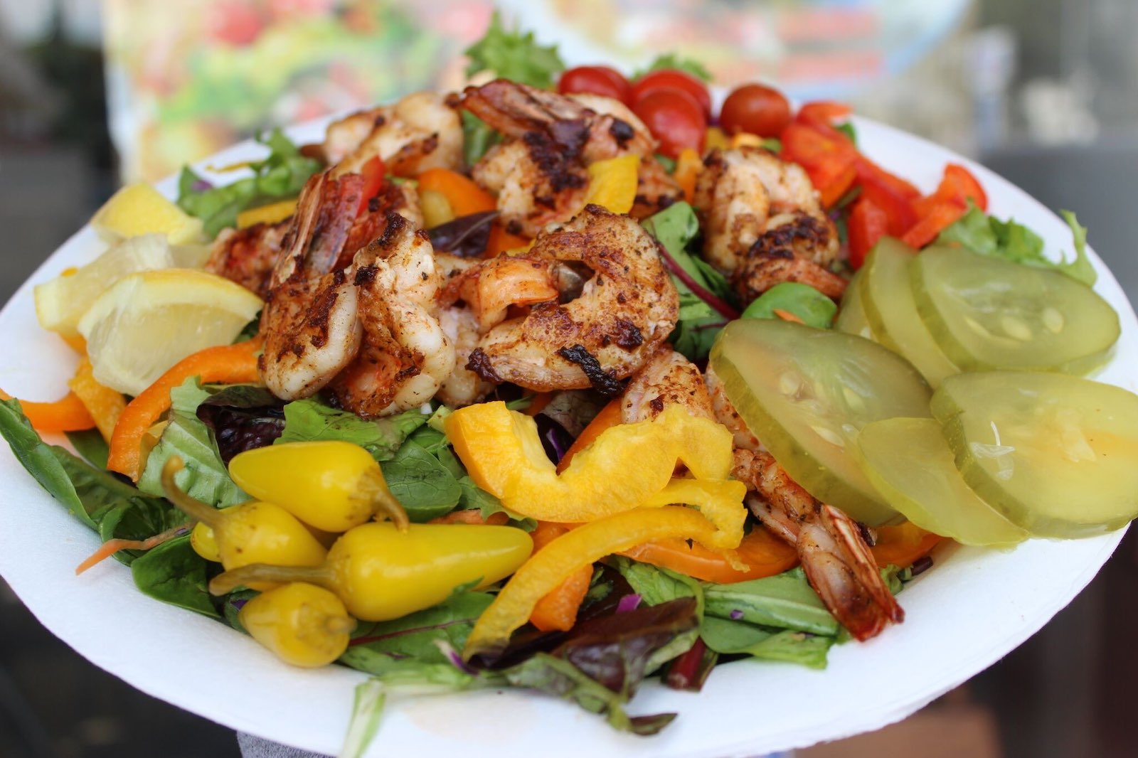 sauteed shrimp and salad hollywood