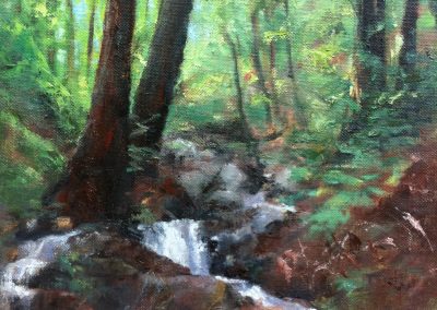 Green Light Above Rushing Water